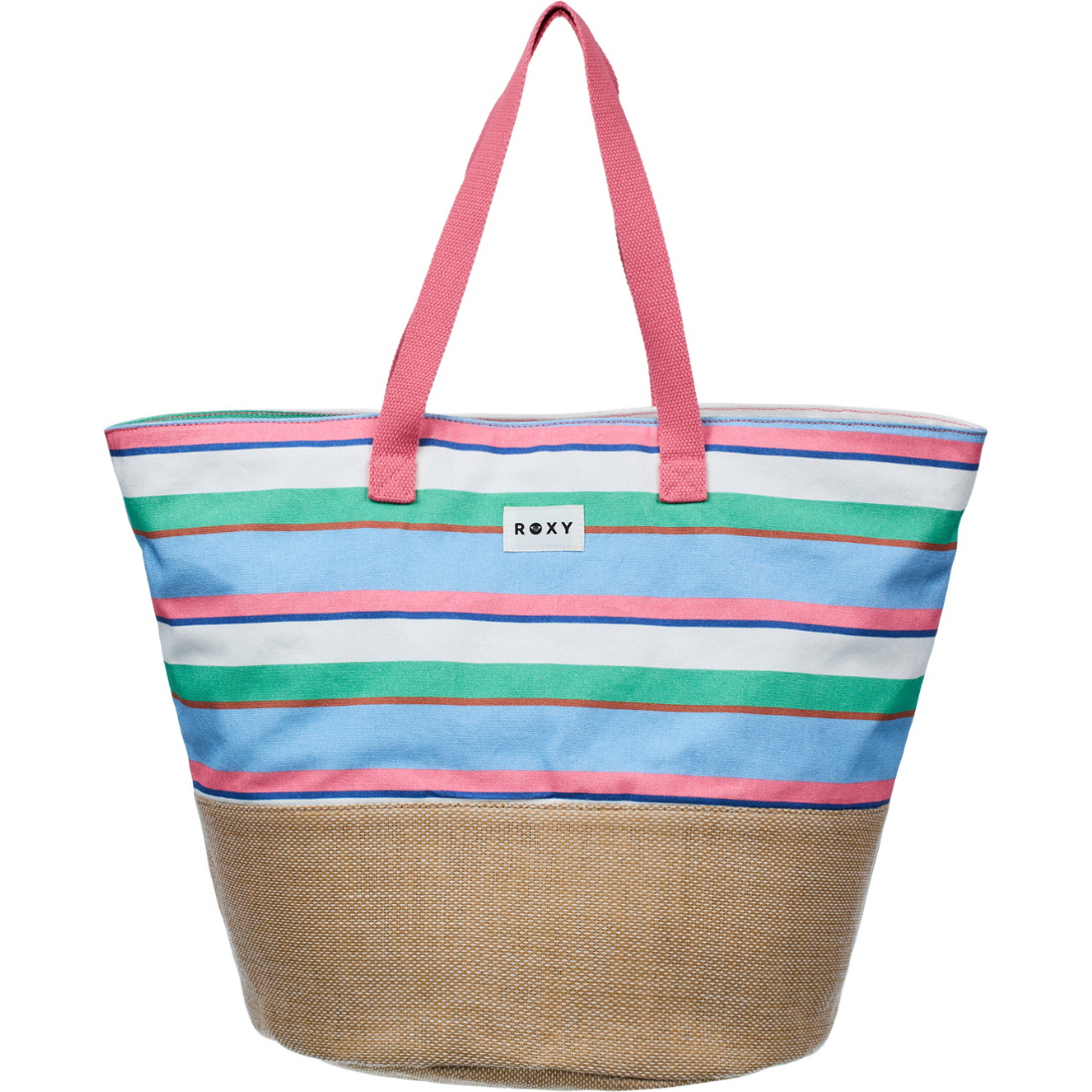 2026 Roxy Bolsa De Mano Tote Waikiki Life ERJBT03402 - Cloud Dancer Classic Stripe